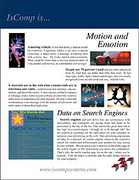 IsComp Systems Inc 4-Color Sales Brochure: Motion & Emotion